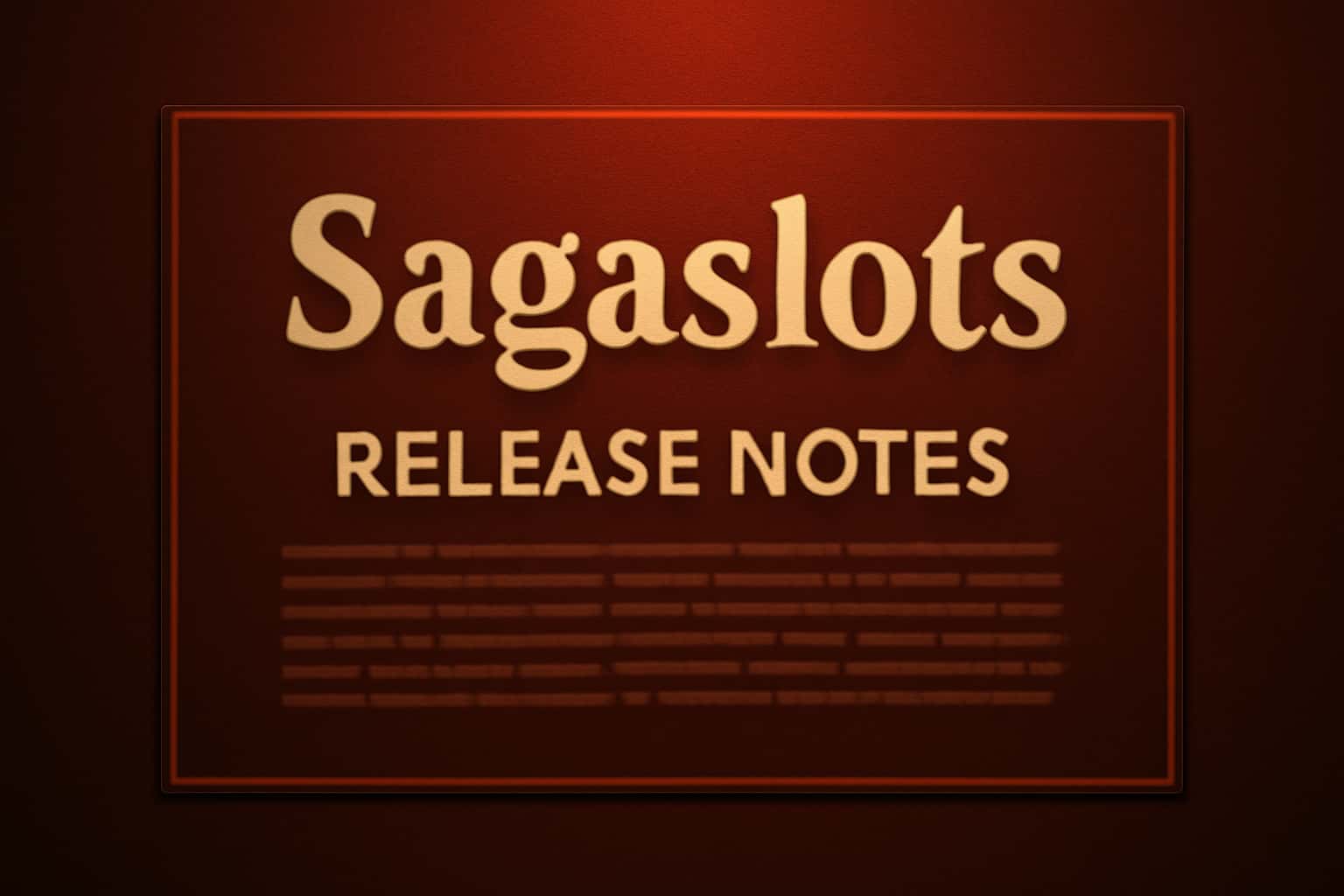 Informational scene about Sagaslots Release Notes with clear text.