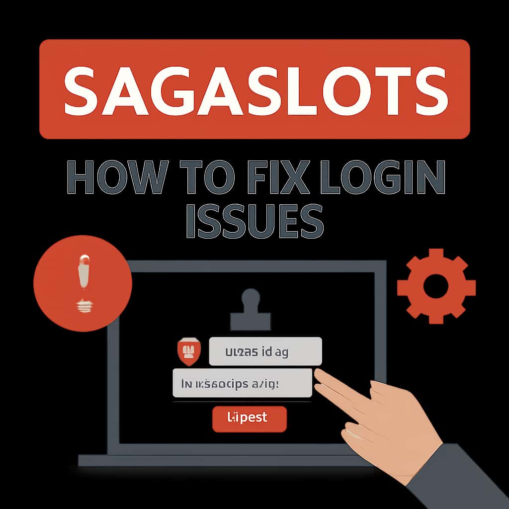 Diagram of steps to troubleshoot login issues in Sagaslots.