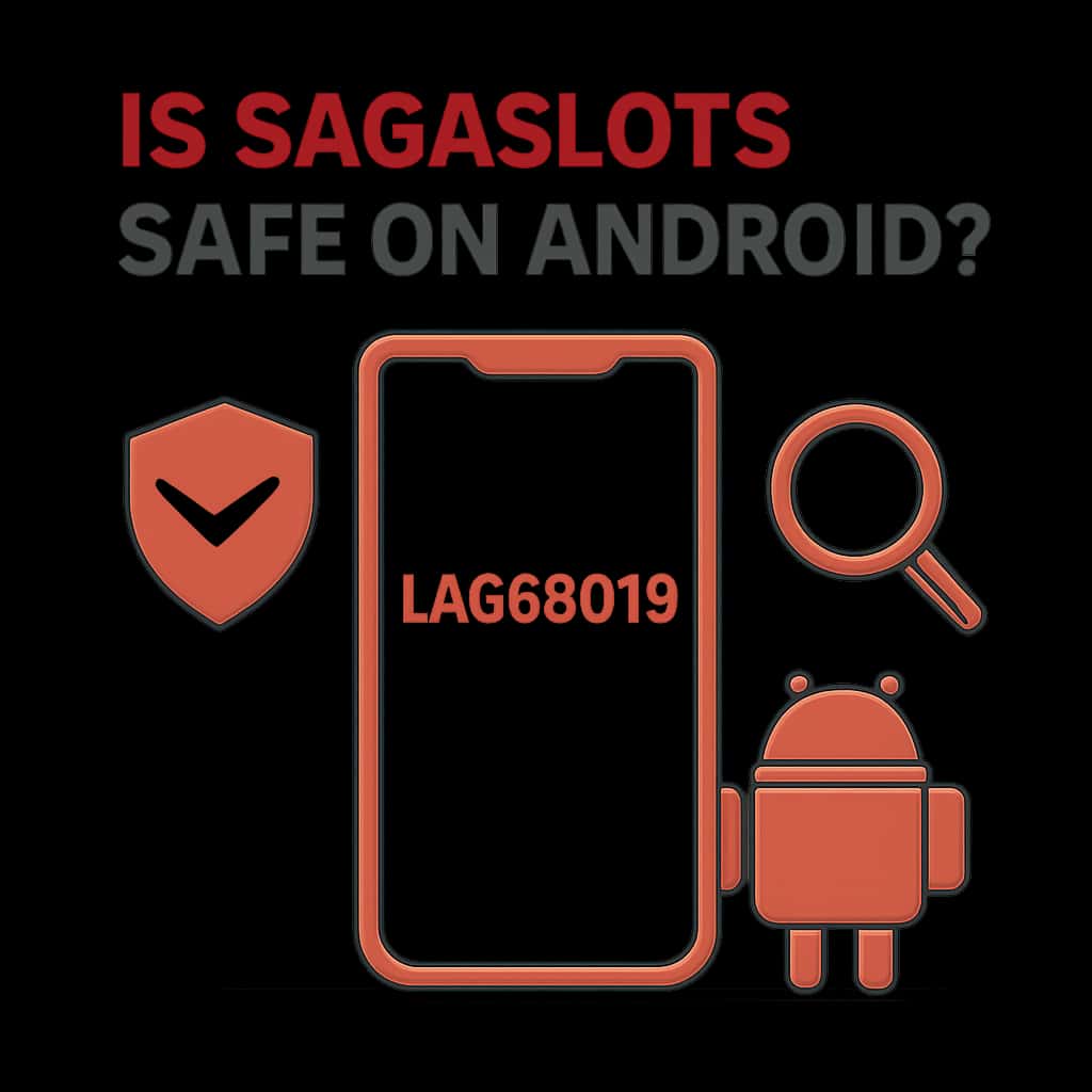 Illustration detailing safety steps for installing Sagaslots on Android devices.