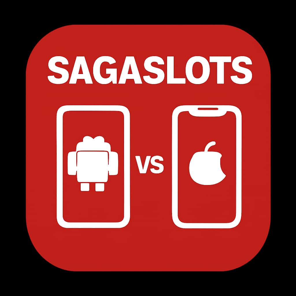 An icon representing Sagaslots compatibility between Android and iOS.