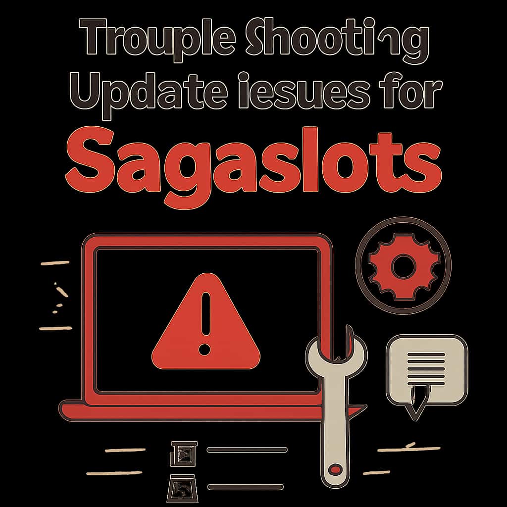 An educational diagram about Sagaslots update troubleshooting.