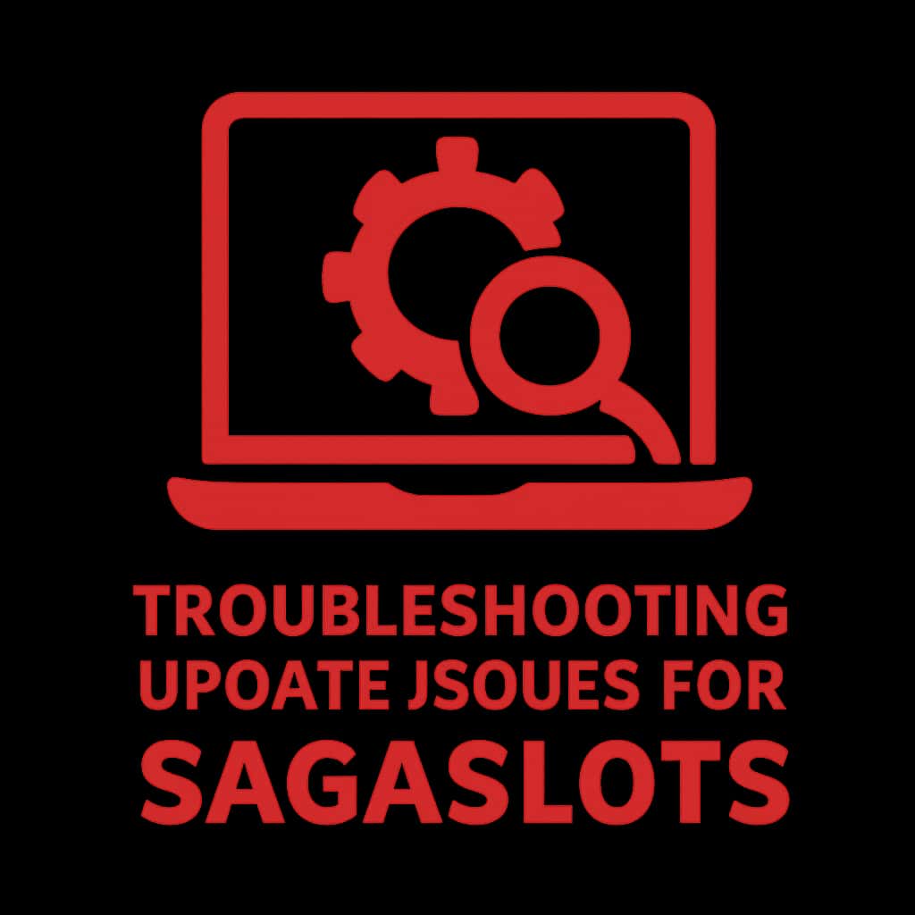 A badge icon illustrating troubleshooting for Sagaslots.
