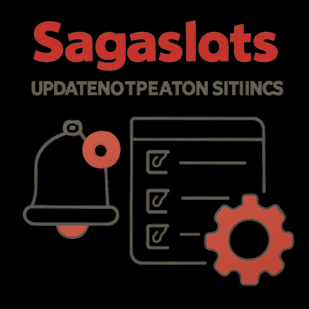 Diagram illustrating how to adjust Sagaslots Update Notification Settings.