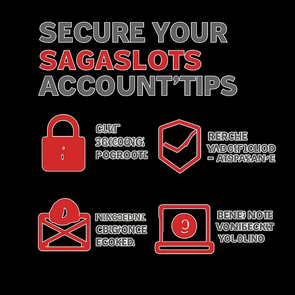 An educational diagram detailing account security measures for Sagaslots.